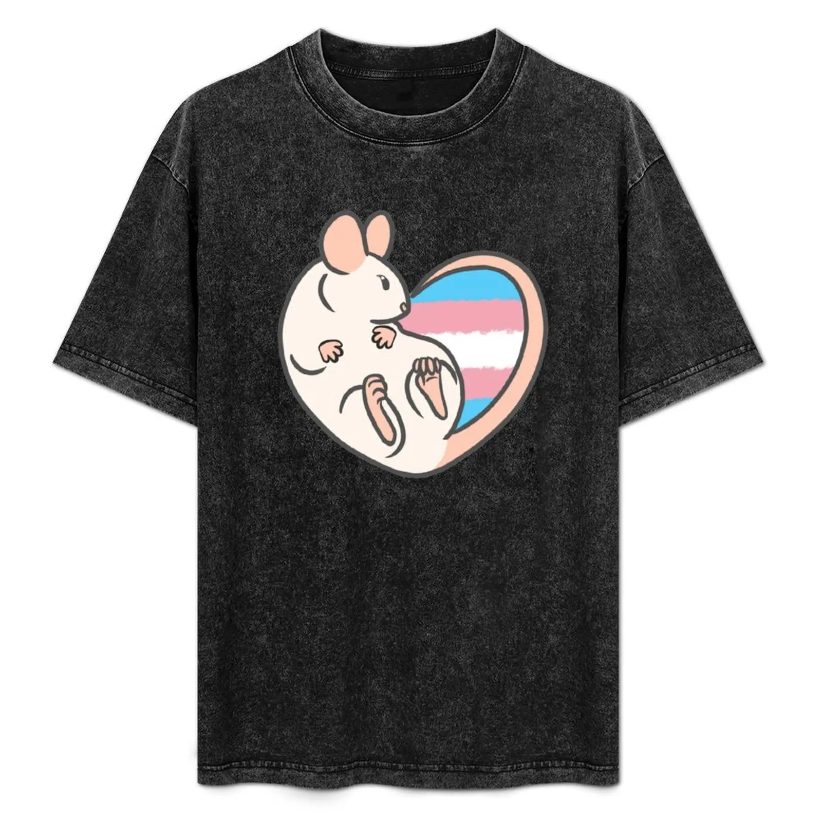 

Pride Rat Trans Pride T-Shirt Summer Print Short Sleeve Tee