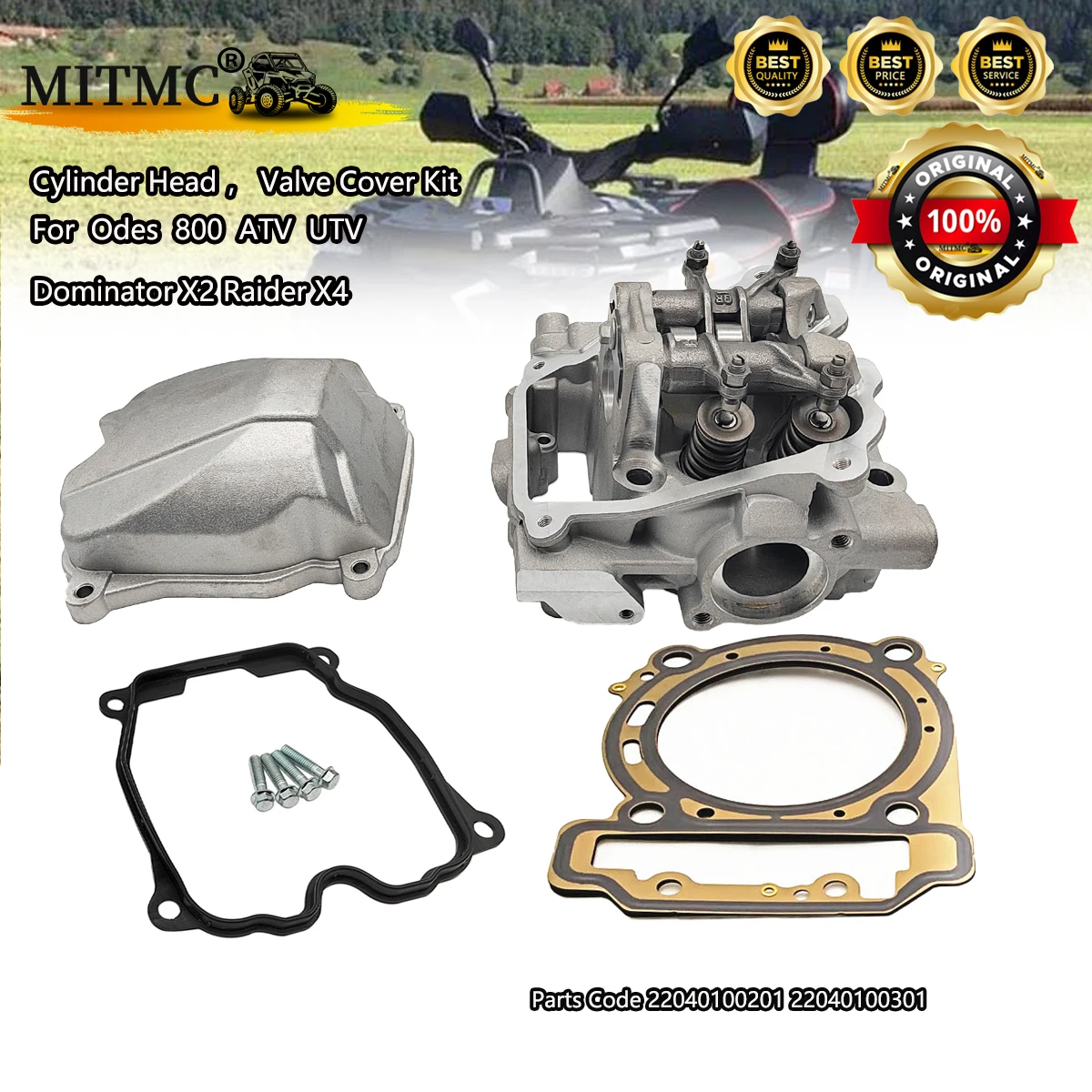 

Cylinder Head ， Valve Cover Kit For Odes 800 ATV UTV Dominator X2 Raider X4 Parts Code 22040100201 22040100301