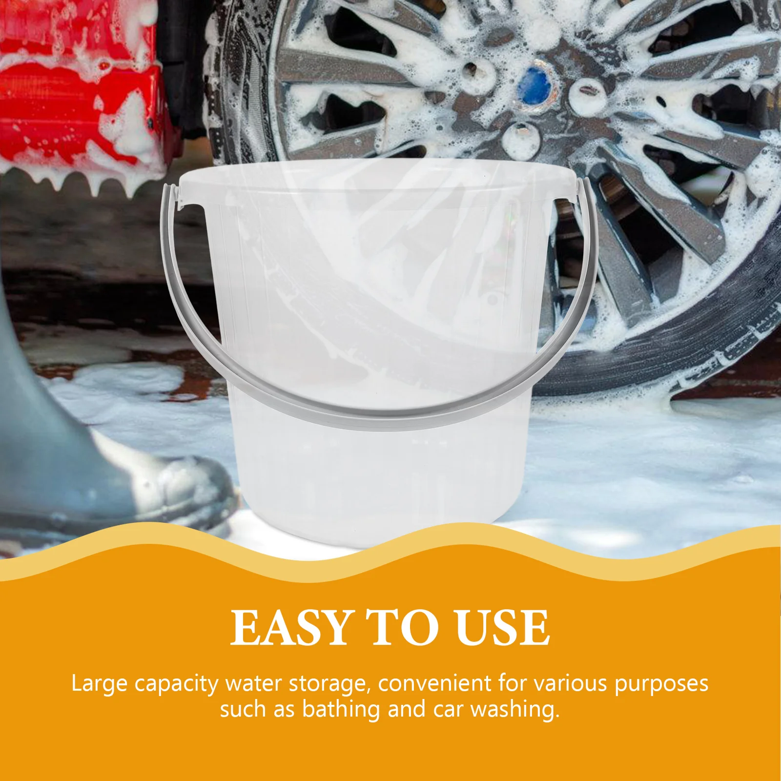 

Transparent Water 1048 Medium Thick Plastic Bathing Car Wash Storage Bucket Organiser Car Detailing Home Outdoor