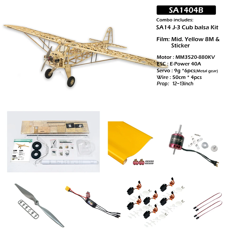 DW Hobby SA14 J3 Cub 2M Balsa-Bausatz – 79 Zoll klassisches lasergeschnittenes RC-Flugzeug aus Holz – Detail 28