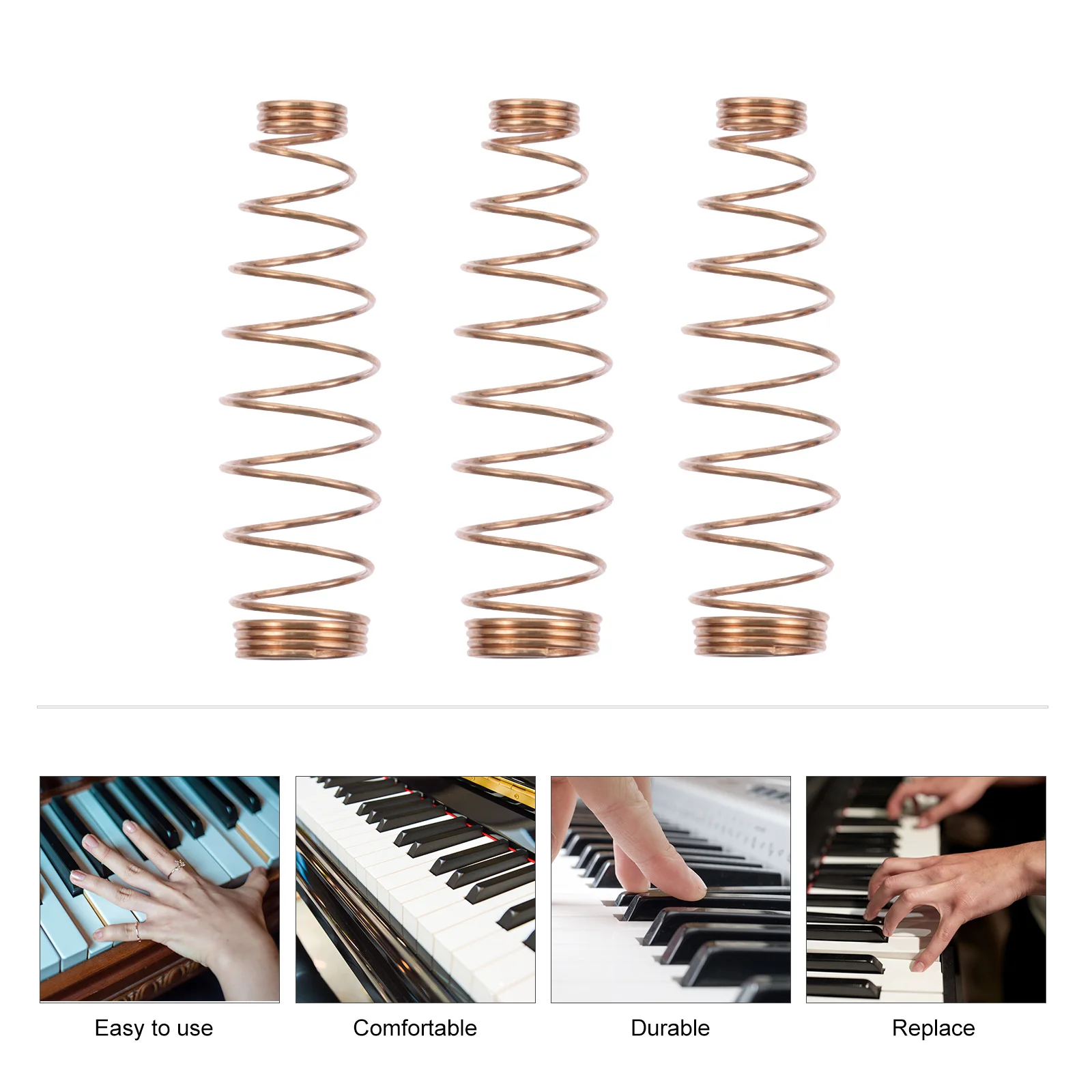 

180 Pcs Piano Parts Tuning Tool Musical Accessories Spiral Jack Springs Golden Brass Tuner Kit