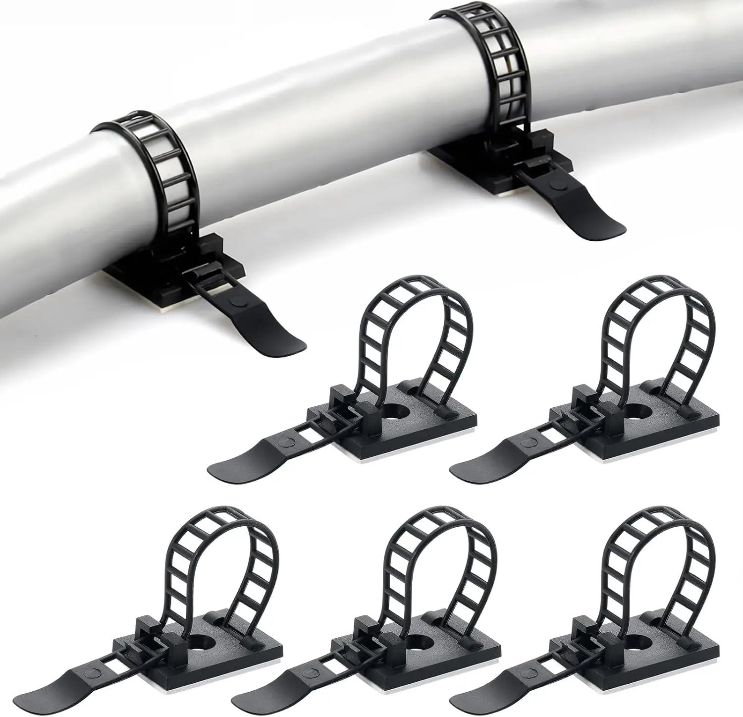 Cable Tie Mount Adjustable Clips Self Adhesive Strap Fix Holder Plastic Network Wire Power Cord Car Organizer Clamp