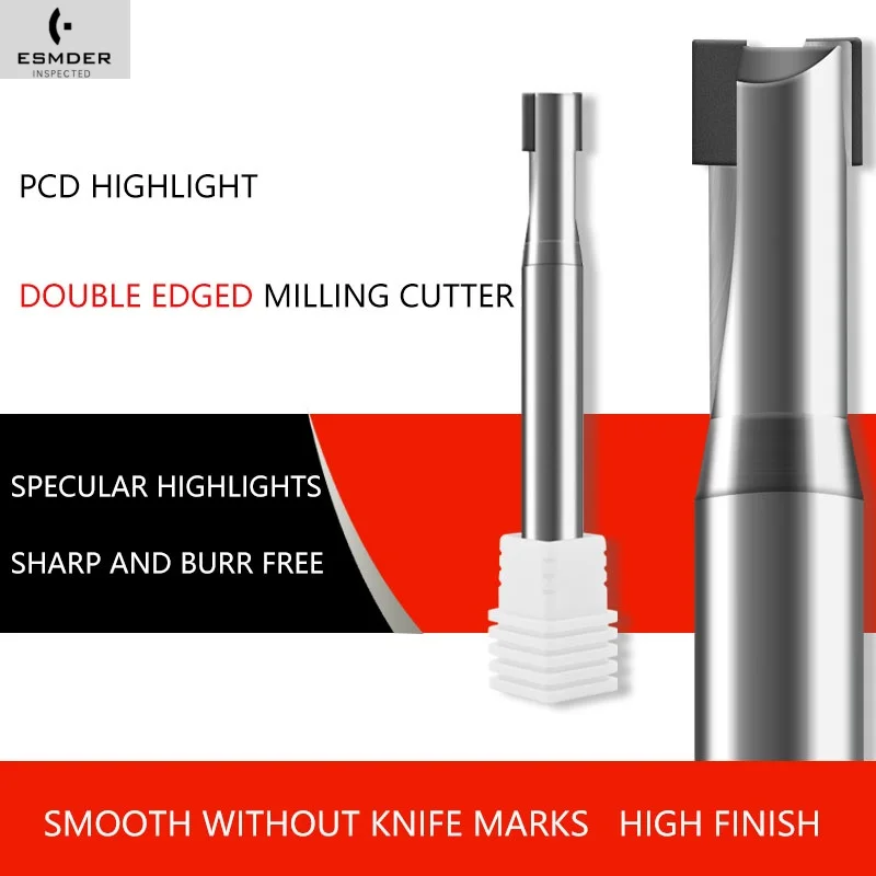 

PCD Milling Cutter Diameter 4mm 5mm 6mm 8mm 10mm 14mm 20mm 2 Flutes Diamond End Mill Tool CNC Lathe Cutting Tools Endmills 2F
