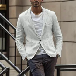 Men Casual Basic Suit Loose Thin Comfortable Coat Solid Color Fashion Daily Office Business Outdoor Autumn 2024 New