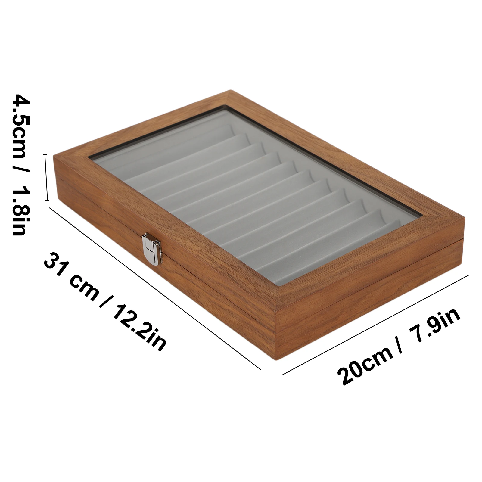 Pen Organizer Wooden Pen Display Box Wooden Fountain Pen Display Case Organizer Walnut Wood Storage Gift Box for 12 Pens Display