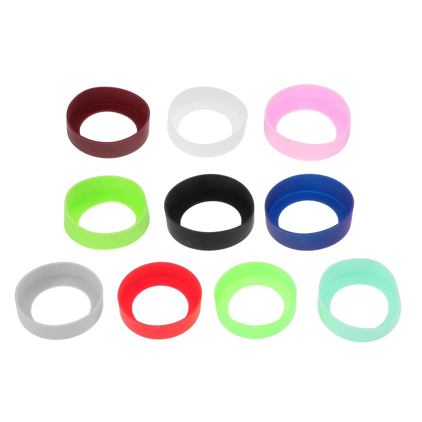 

10pcs Silicone Bottle Boot Anti-Skid Reusable Cup Bottom Cover For Water Bottles Tumblers Outdoor Camping Hiking Gear Sleeve
