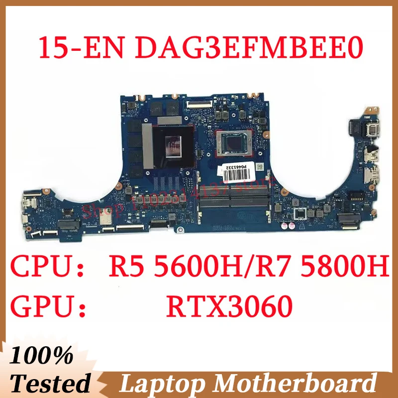 

For HP 15-EN M39503-601 M96319-601 With R5 5600H/R7 5800H CPU DAG3EFMBEE0 Laptop Motherboard GN20-E3-A1 RTX3060 100% Tested Good