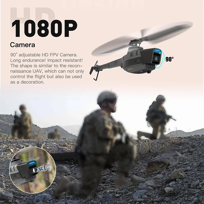 C127 C128 RC 헬리콥터 2.4G 6축 자이로 4채널 720P 카메라 고도 유지 광학 흐름 FPV RC 헬리콥터 장난감 VS C127 AI 브러시리스