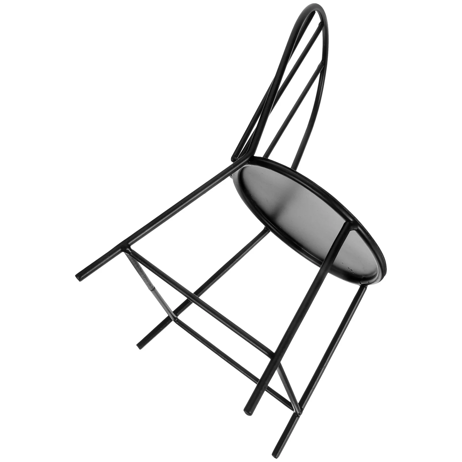 

1pc Iron Chair Miniature Decorative Furniture Realistic Reproduction Photo Prop Lightweight Portable Bedroom Living Room