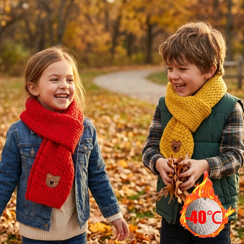 Winter Soft Warm Fleece Scarf Toddler Scarf Windproof Neck Warmer Thick Winter Scarf Unisex Kids Boys Girls Christmas Gift