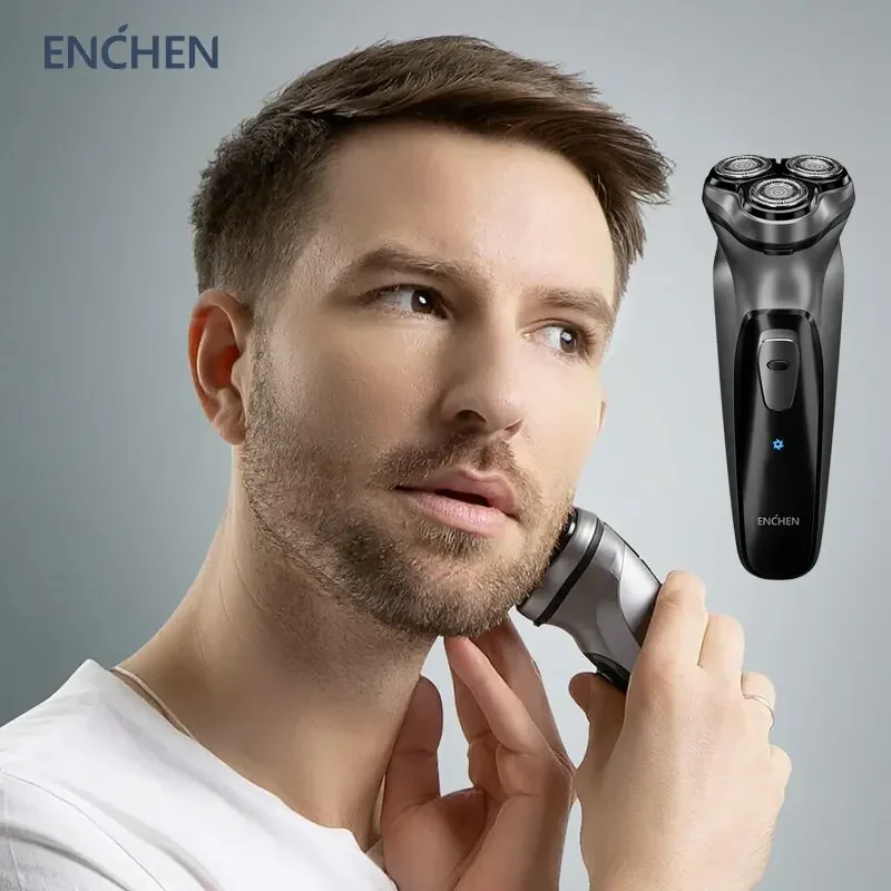 Youpin ENCHEN Blackstone Electrical Rotary Shaver For Men 3D Floating Blade Washable Type-C USB Rechargeable Shaving Smart Beard