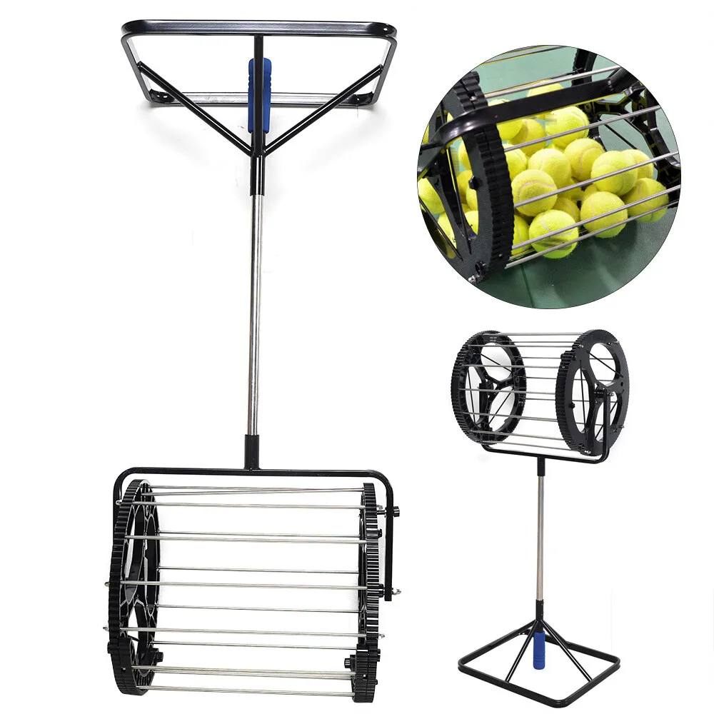 

2-in-1 Tennis Ball Collector and Ball Hopper Sporting Goods Tennis Ball Picker
