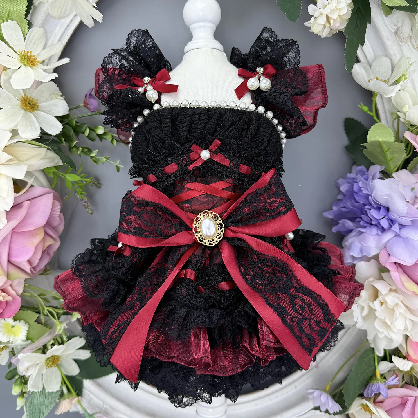 handmade-black-red-lolita-spring-autumnthin-princess-dog-dress-lace-see-through-tiered-skirt-tutu-cute-fashionable-dog-clothes