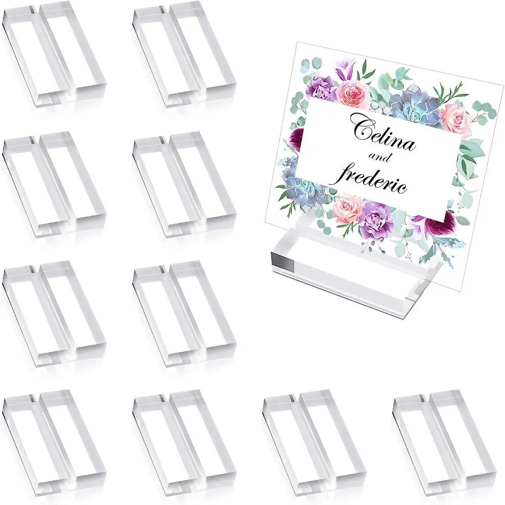 Wedding Supplies Paper Clamp Picture Cards Display Stand Table Numbers Holder Clamps Stand Place Card Acrylic Sign Holder