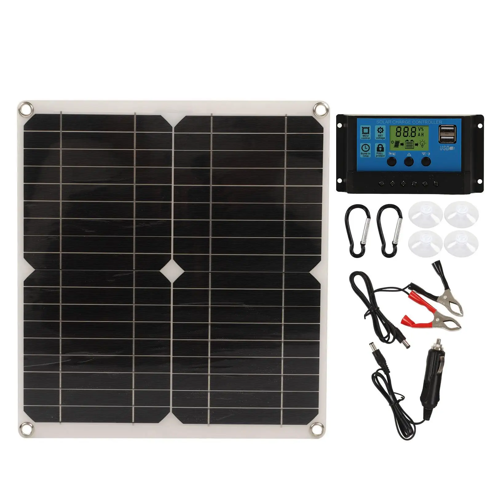 

18V Monocrystalline Solar Panel - Waterproof RV & for motorcycle Solar Charger with Intelligent Control