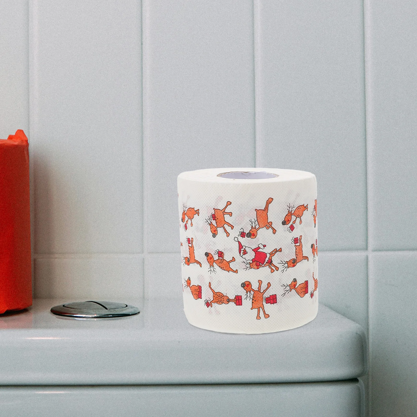 

Christmas Novelty Set Toilet Paper Napkins Socks Pattern Decor Xmas Toilet Paper Christmas Table Party Soft Design Home