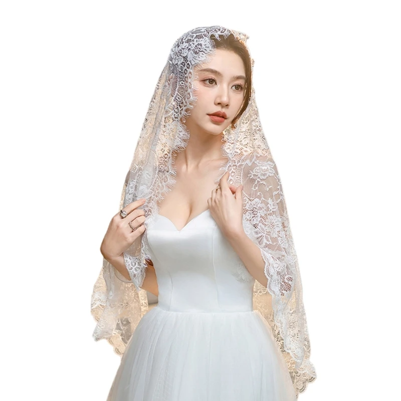 Unique Lace Wedding Veils LuxurIious Tulle Cathedral Bridal Veils Sexy Lady Veils