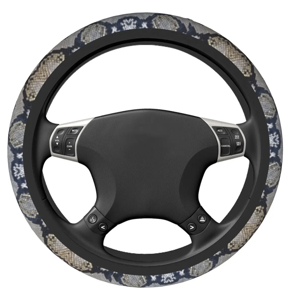 38cm Steering Wheel Covers Python Snake Skin Texture Elastic Car-styling Colorful Automobile Accessory