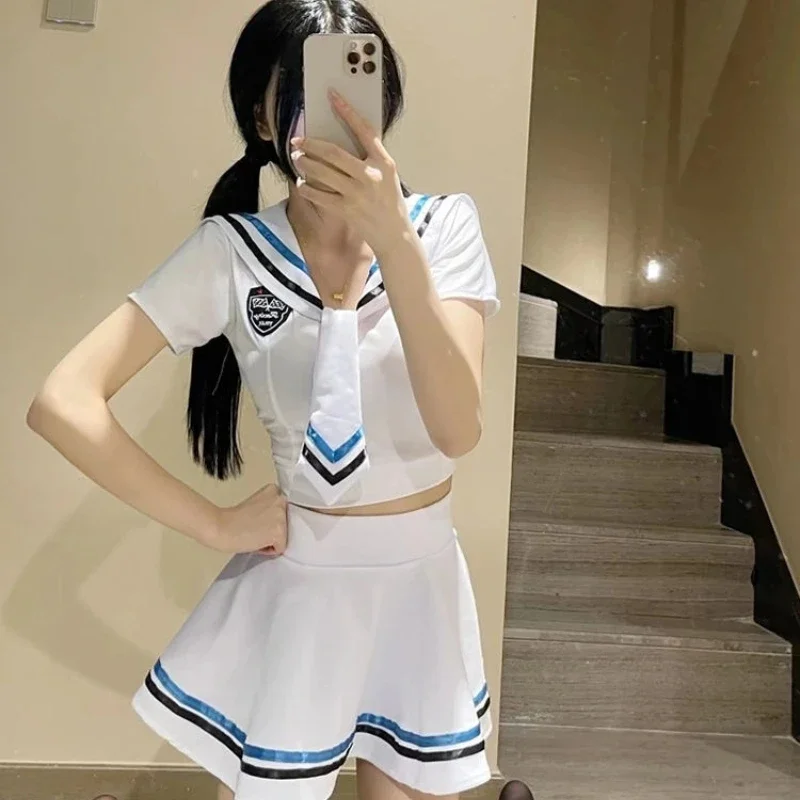 Sexy College Style JK Student Uniforms Schoolgirl Costumes Women's Tops Miniskirt Pajamas Naughty Erotic Lingerie Cosplay Sailor