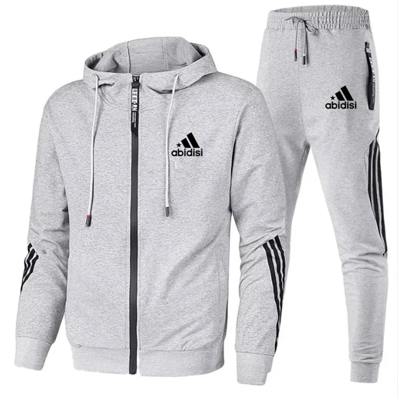 2024 Spring and Autumn Men\'s Sports Suit Thin Hooded Sweater Casual Running Sportswear Two-piece Se men clothes tracksuit men