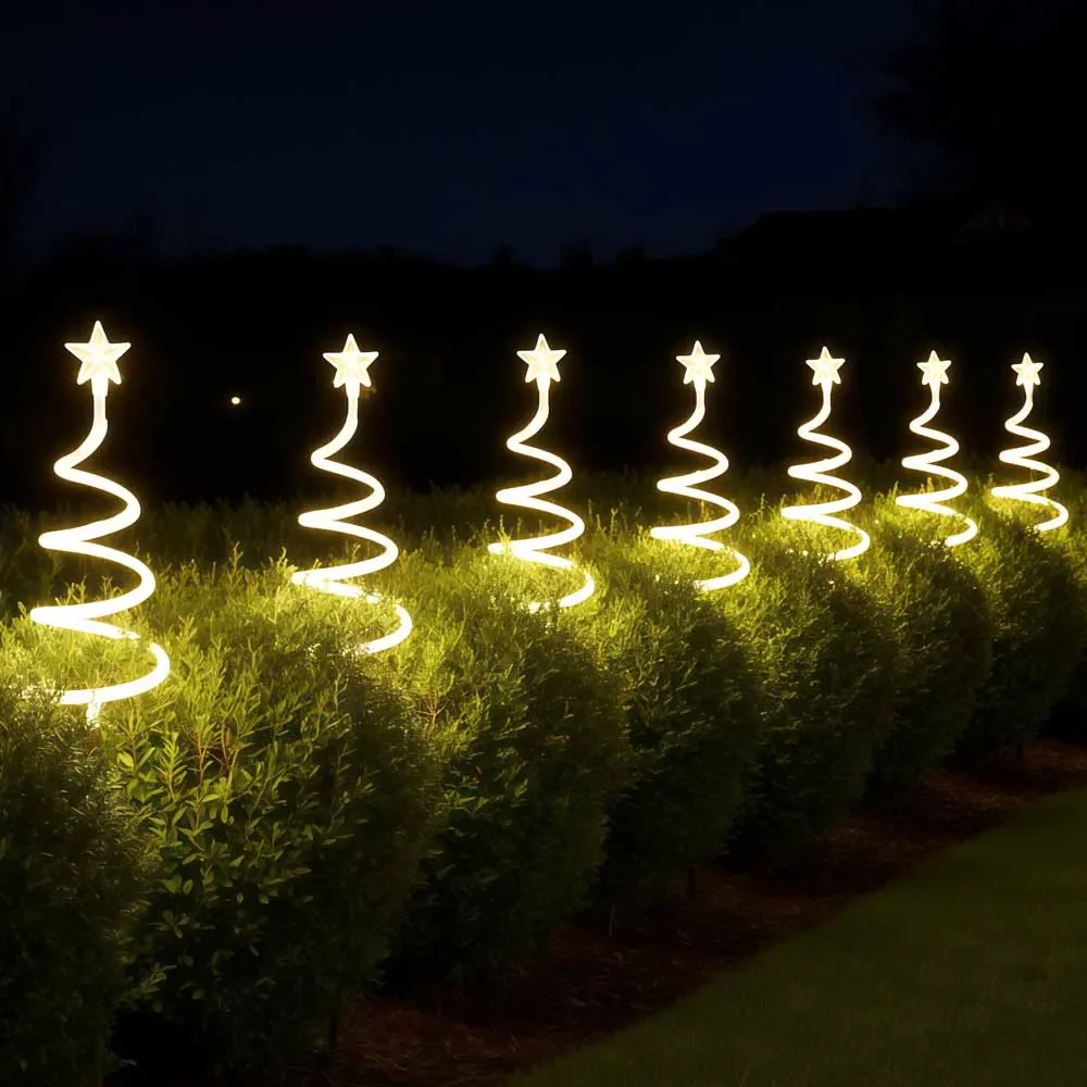 

3pcs Solar LED Christmas Tree Lights with Star Topper – Waterproof Outdoor Decorative Lights for Lawn, Garden, and Holiday Decor