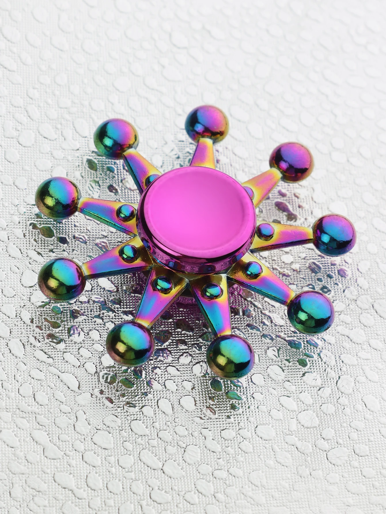 Colorful Zinc Alloy Fidget Spinner Toy for Office Stress Relief And Leisure Entertainment Nine Beads Design
