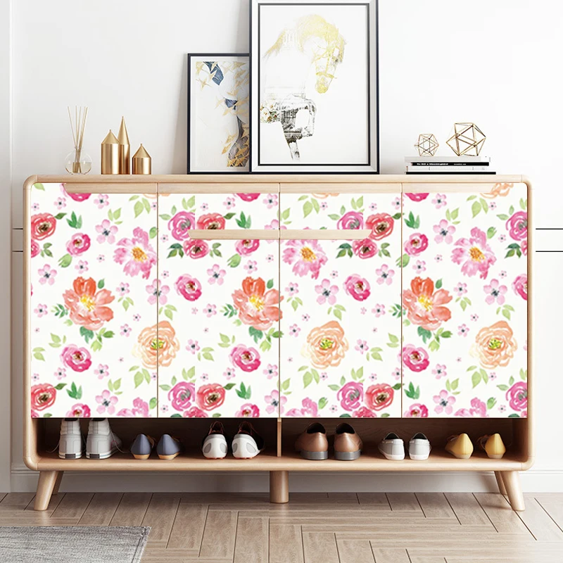 Colorful Flowers Vinyl Removable Self Adhesive Wallpapers Living Room Bedroom Study Wall Makeover Furniture Home Decor Stickers