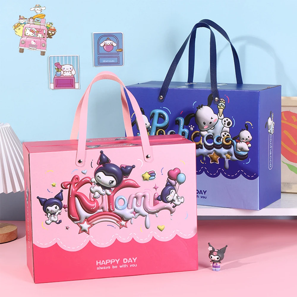 Kawaii Cinnamoroll Kuromi Melody Gift Box Gift Paper Packaging Souvenir Sanrios Anime Cartoon High End Wedding Gift Box Birthday