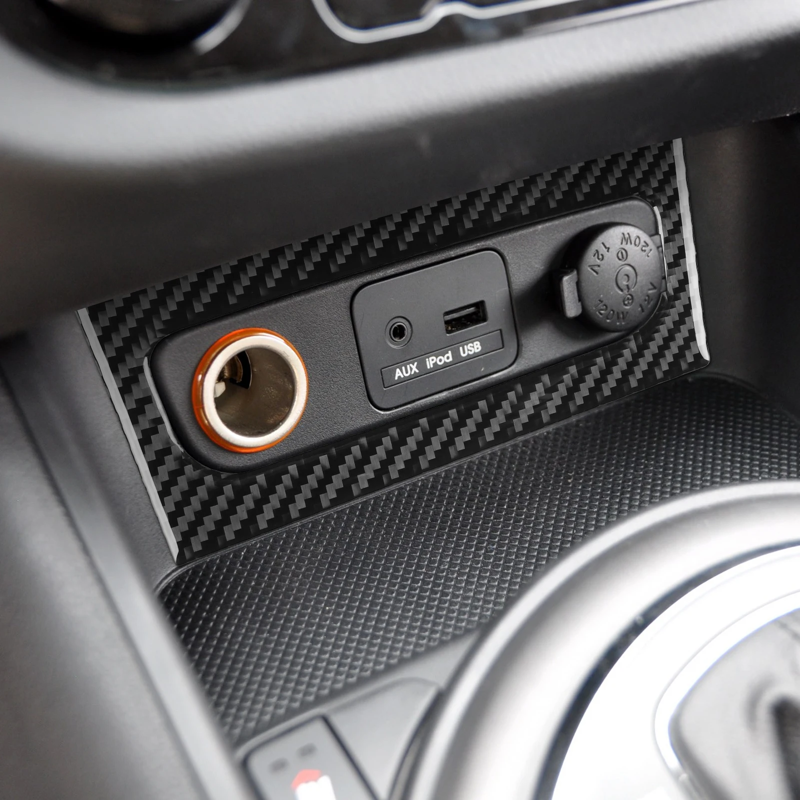 kia sportage cigarette lighter location For Kia Sportage 2011-2016 Carbon Fiber Center Cigarette Lighter UBS Frame  Panel Car Accessories Interior Decorative Sticker