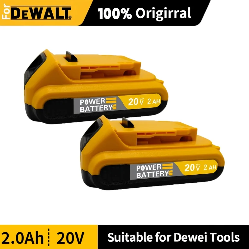 

For DeWALT Battery 20V 2.0Ah MAX FlexVolt for DCB606 DCB205 DCB206 DCB209 DCB182 Power Tool with Charger
