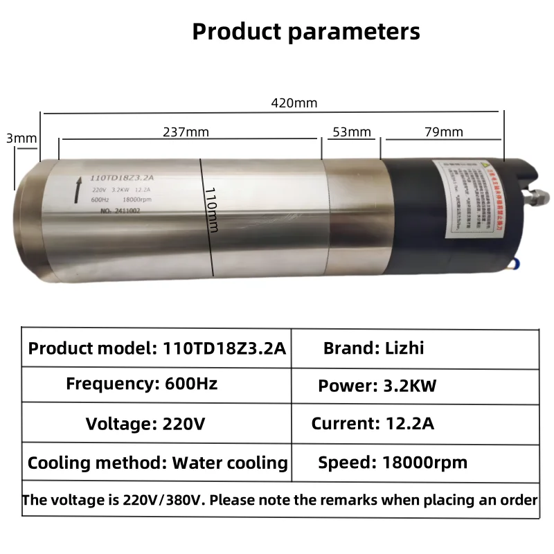 110TD18Z3.2A-18000rpm Cambio utensile automatico (ATC) Motore mandrino CNC 220v 380v Nuovo motore mandrino nucleo cuscinetto di fresatura