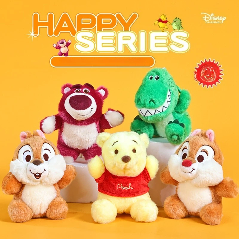 

Miniso Disney genuine strawberry bear pendant plush backpack keychain cute schoolbag small hanging bag accessories plush pendant