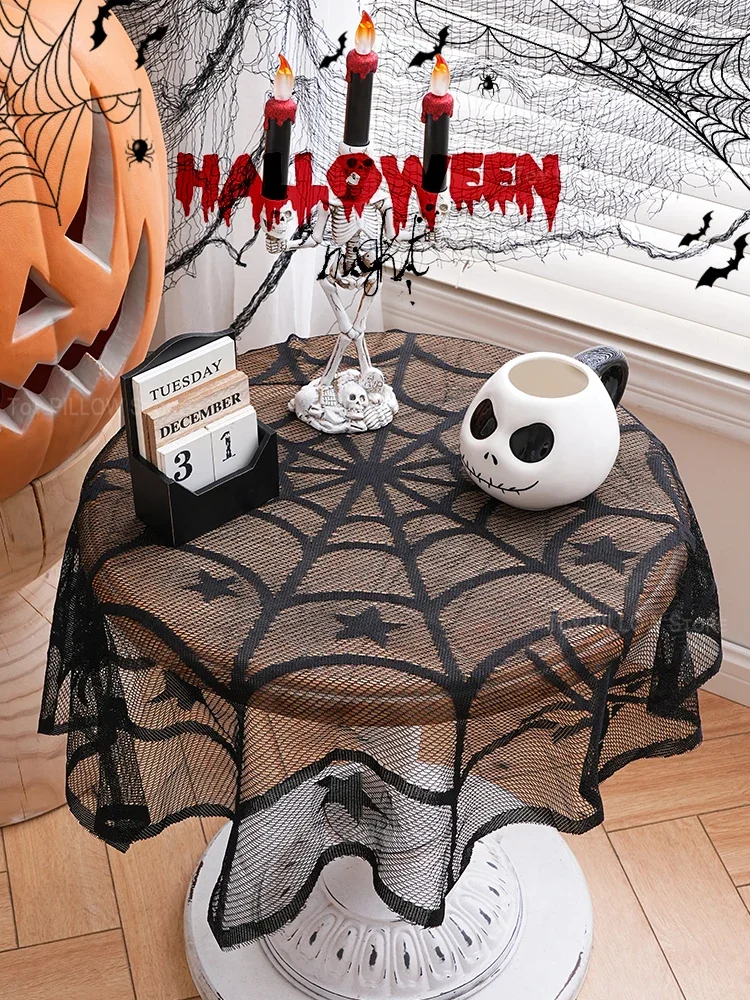 

Halloween Decorations Props Scary Scene Arrangements Pendant Spider Web Bat Tablecloth Gauze Decorative Cloth