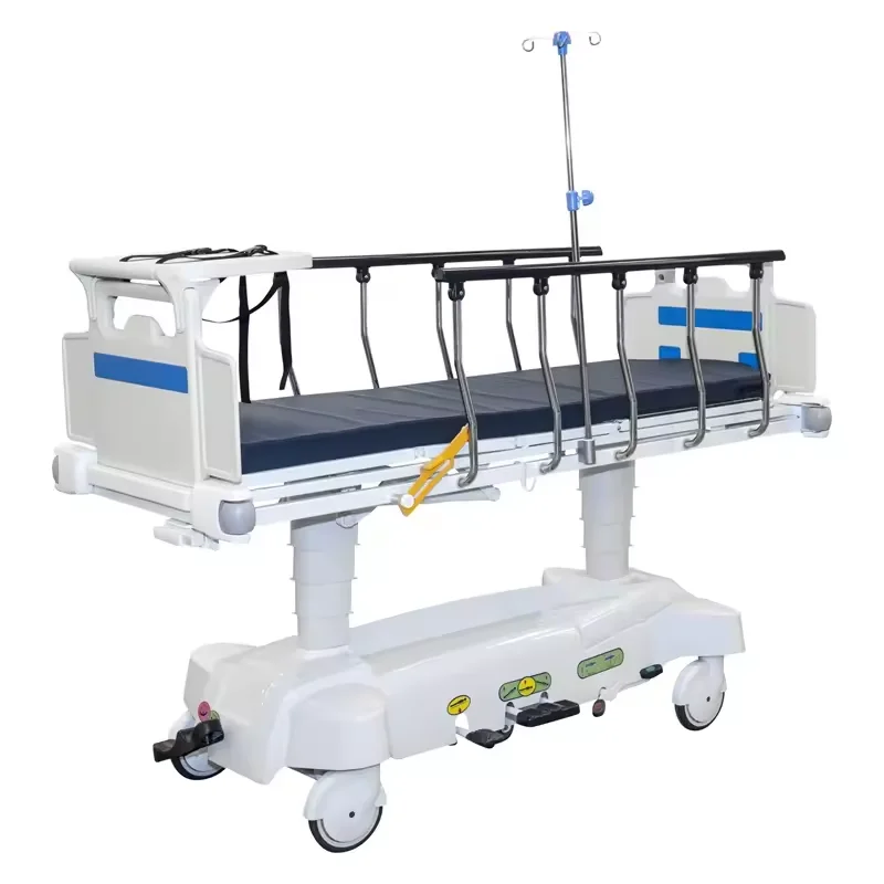 Hospital Multi-Function Hydraulic Transfer Stretcher Cart Mobile Medical Patient Transport Trolley Bed Emergency Transfer Bed
