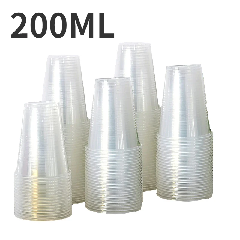 50/100 Stuks Wegwerp Doorzichtige Plastic Beker Outdoor Picknick Plastic Beker Drinkbeker Voor Feesten Verjaardagen Bruiloften Camping gebruiksvoorwerpen