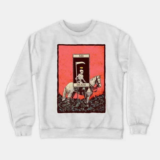 

Autumn and Winter Style Mysterious Tarot - Inspired Death Card Graphic Cotton Crew Neck Sweatshirt