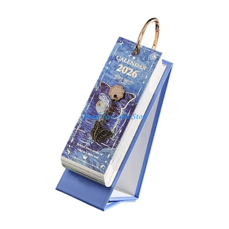 H37F 2026 Desk Calendar Desktop Planner Wire Binding Calendar Standing