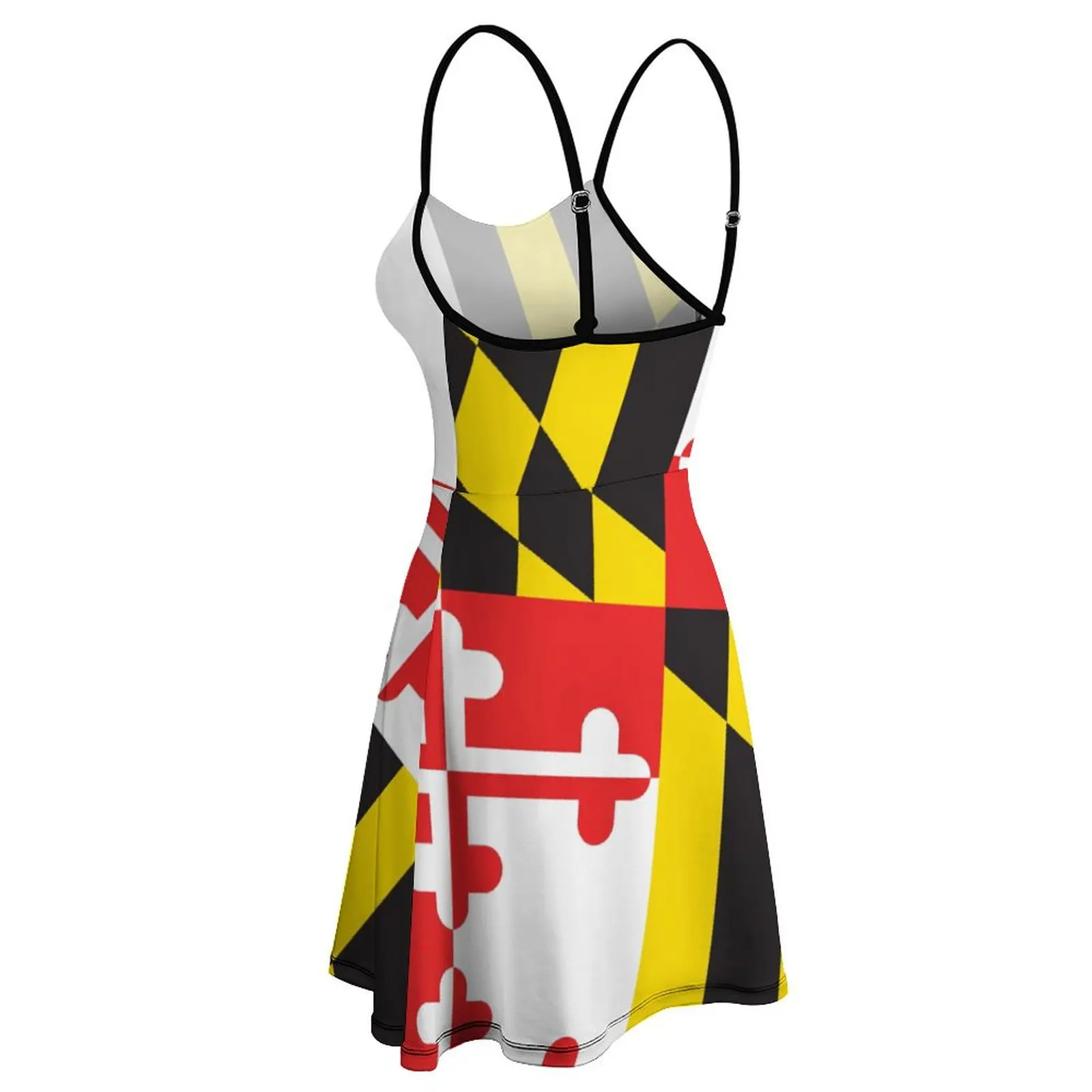 MARYLAND FLAG Strappy Dress para Mulheres, Sling Dress, Joke Clothing, Cocktails, Qualidade Superior, Sexy