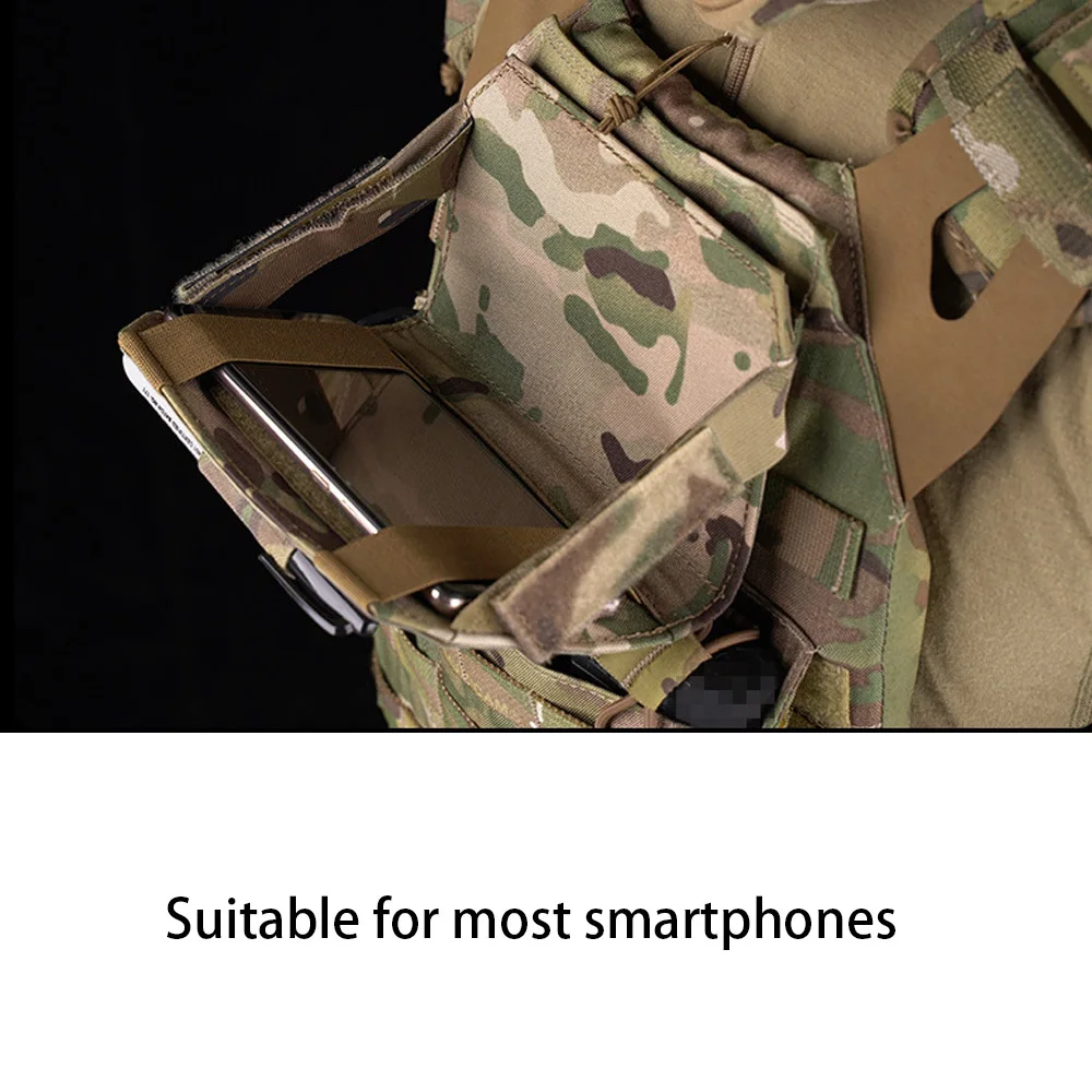 Custodia tattica per telefono MOLLE PLAS custodia universale per telefono supporto per piastra per gilet accessori per pannello frontale caccia campeggio CORDURA