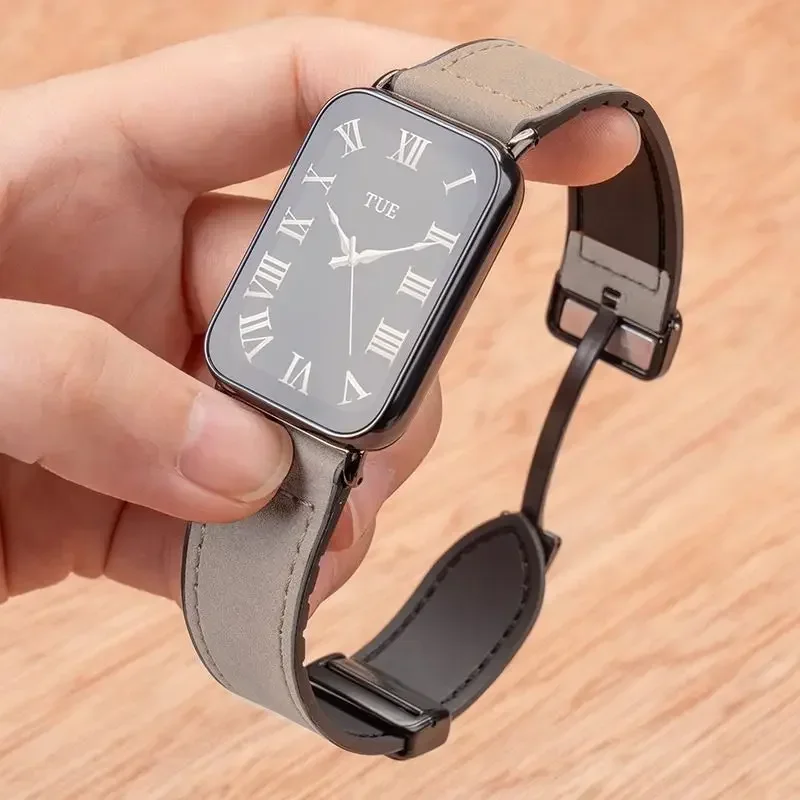 حزام من جلد البقر لـ Mi Band 8 Pro Sport Watchband لـ Redmi Watch4 استبدال امرأة رجل كوريا سوار Smartwatch حزام 20 22