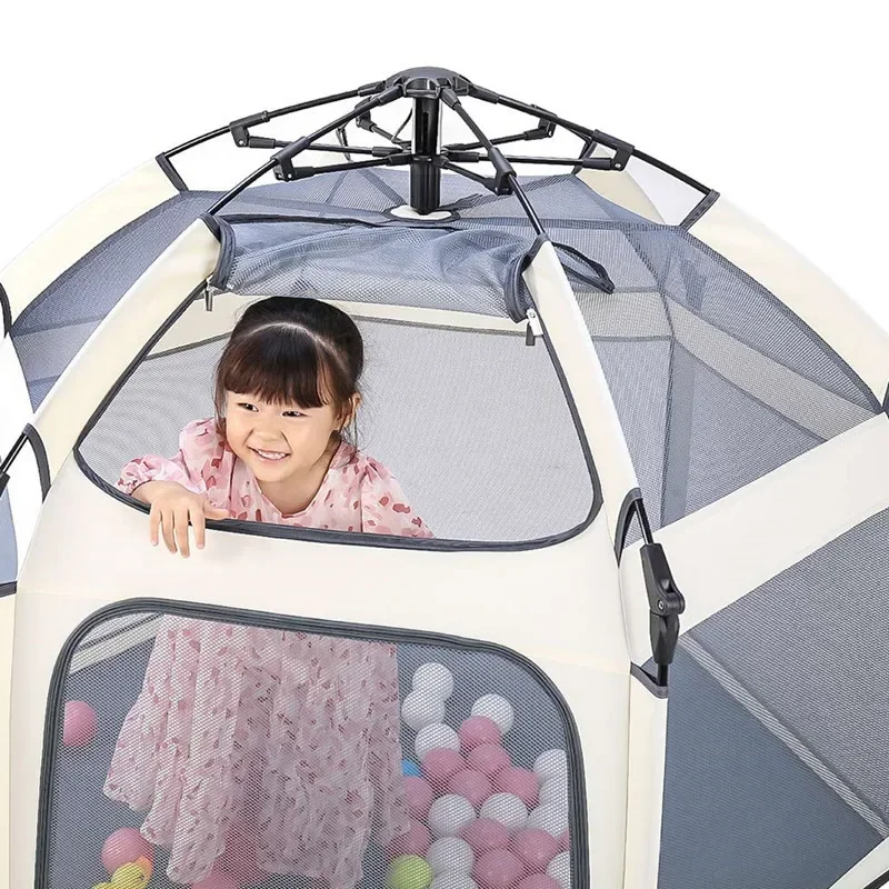 Children\'s Play Castle Game Protective Fence Portable Folding Free Installation Tent Automatic Spring Outing