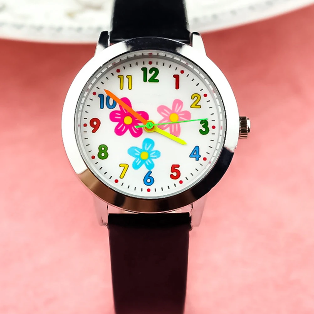

Lovely Cartoon Digital Watch Kids Durable Flower Pattern Adorable Quartz Watch Comfortable Strap Birthday Gift For Students