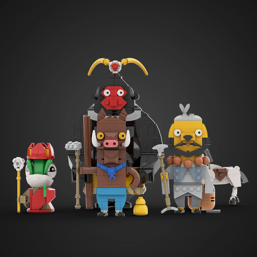 ตัวต่อมอนสเตอร์น้อยจากภูเขาหลางหลาง ชุดตัวต่อหมูปีศาจ กบปีศาจ ของเล่นประกอบเองสำหรับเด็ก เป็นของขวัญ