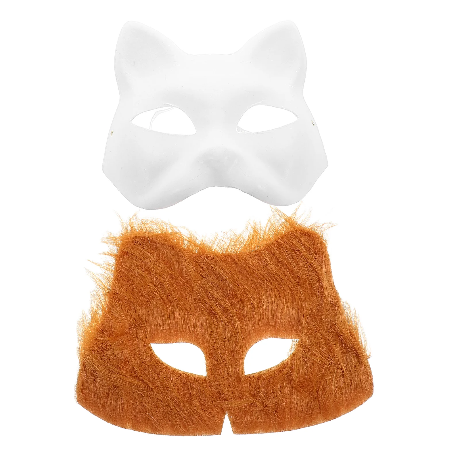 

2 Pcs Cat Mask Animal Masks Cosplay Facial Decoration Costume Blank Furry Woman