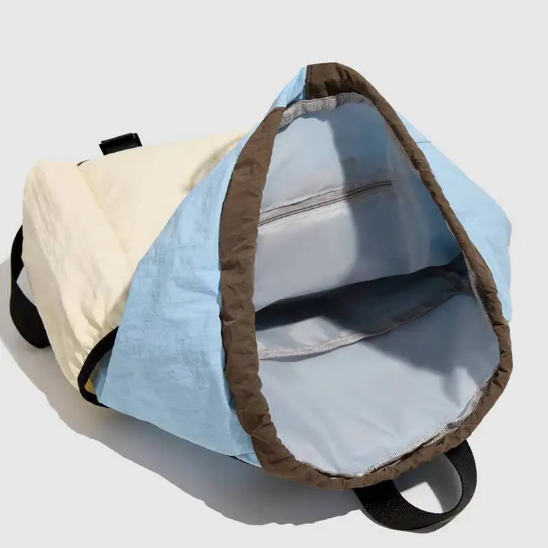 Schoolbags Nylon Backpack Large Capacity Bookbag Lightweight Drawstring Schoolbag Handbag Casual Shoulder Tote Bag Backpacks