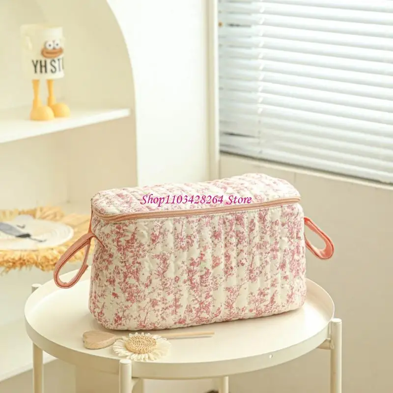 Multifunctional Baby Strollers Hanging Bag for Diaper Water Bottle Pushchair Storage Flower Printed Bag
