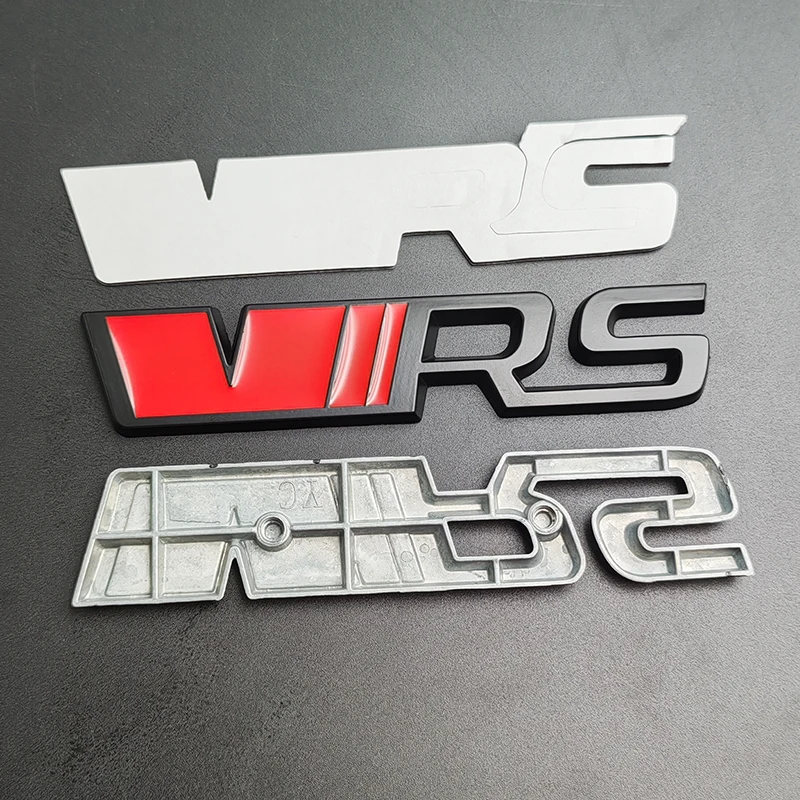 3D Metal RS Logo VRS Emblem Car Trunk Sticker Front Grill Badge