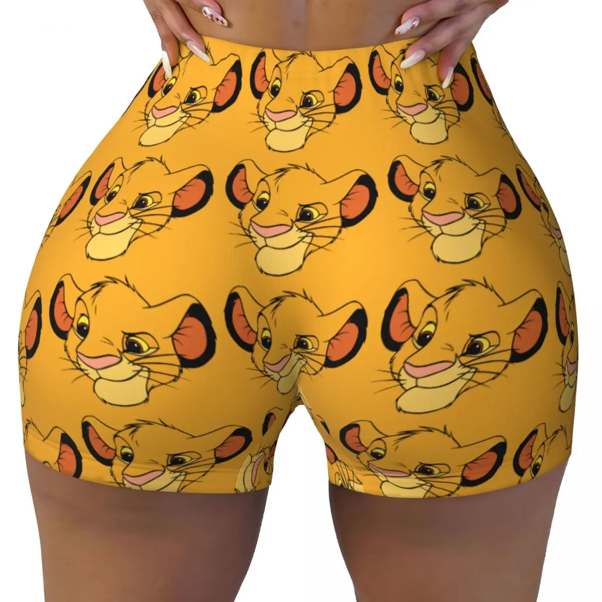 

The Lion King Baby Simba High Waist and Hip Yoga Tight Shorts for Women Running Fitness Workout Gym Leggings