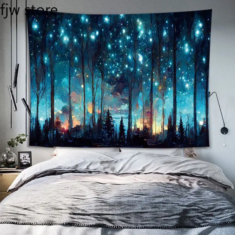 Starry Sky Tapestry Home Decor Living Room Bedroom Dorm  Aesthetic  Wall Hanging  Art Decoration