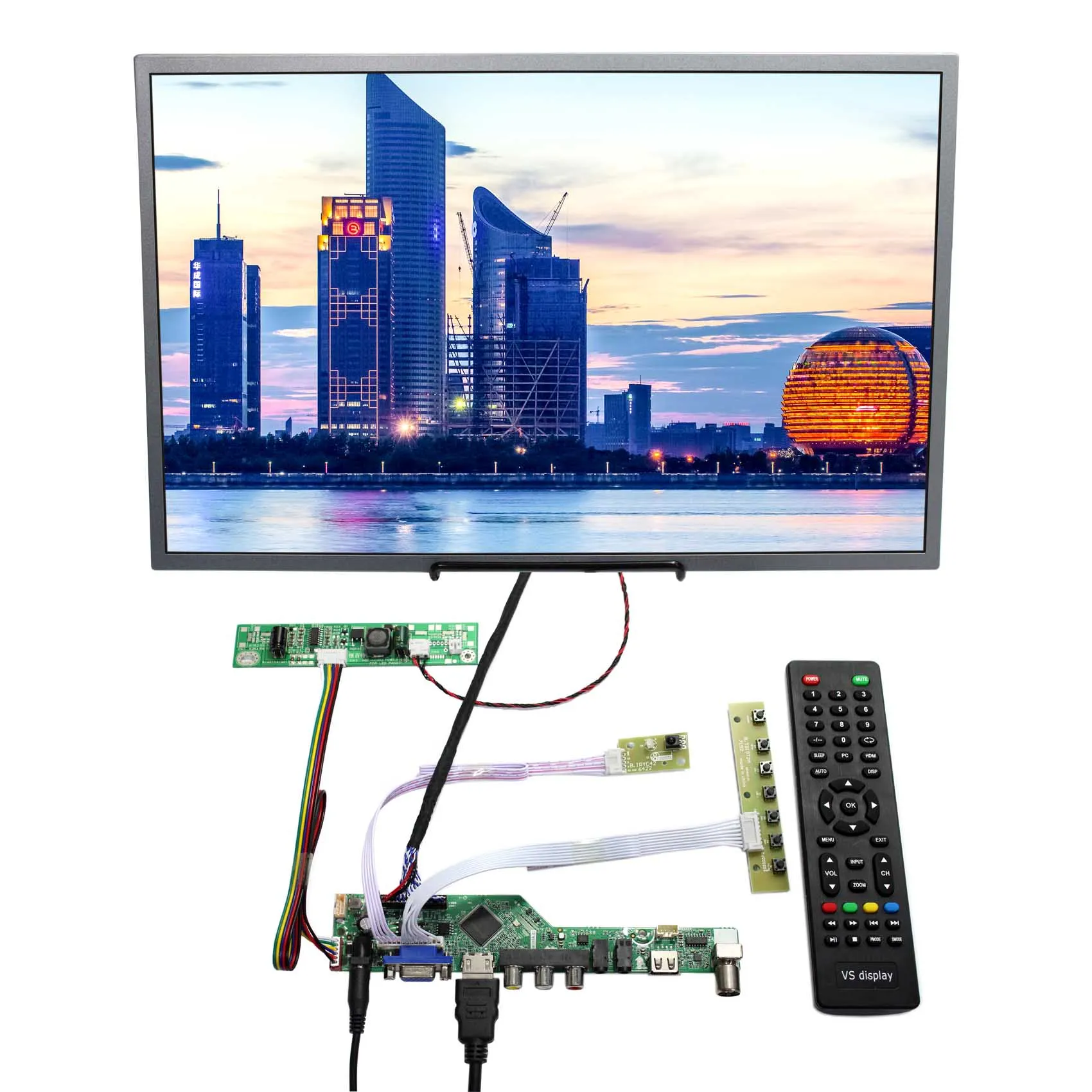 Papan LCD USB AV VGA HD-MI 19 inci, layar LCD 1440X900 untuk Panel tampilan PC